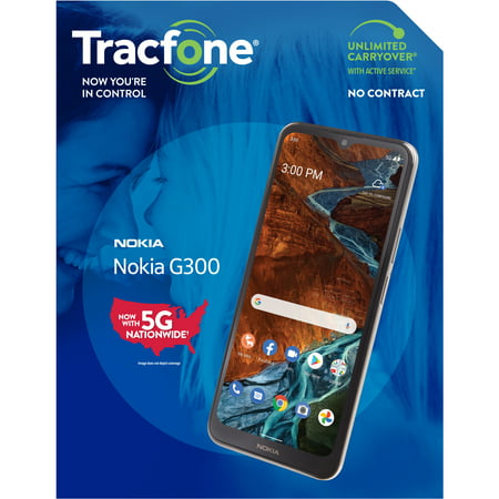 Tracfone Nokia G300, 64GB, Charcoal- Prepaid Smartphone