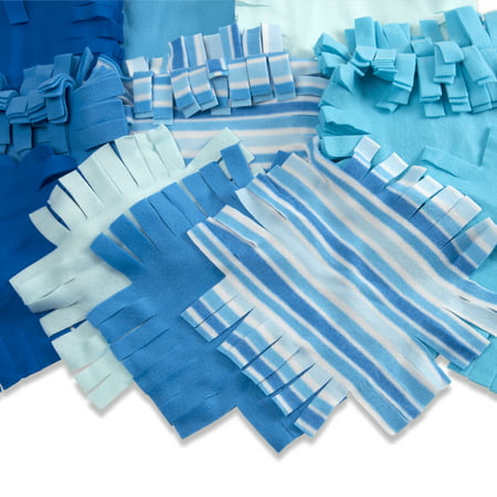 Melissa & Doug Created by Me! Striped Fleece Quilt No-Sew Craft Kit (48 squares, 4 feet x 5 feet)