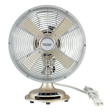 Better Homes & Gardens Retro Table Fan, Brushed Nickel, 8-InchesBrushed Nickel,