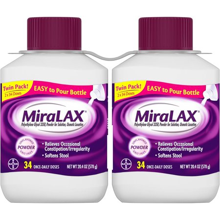 Miralax Twin Pack (2 bottles, 34 doses)