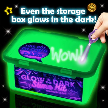 Original Stationery Tropical Glow in The Dark Slime Kit, 39 Piece Kit with Lots of Glitter Add in?s, Great Slime Kit for Girls 10-12