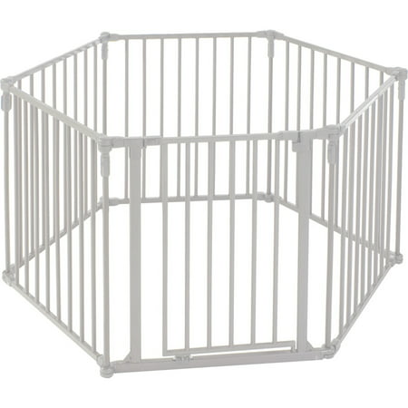 Toddleroo by North States 3-in-1 Superyard Baby Extra Wide Gate & Play Yard, Taupe Metal