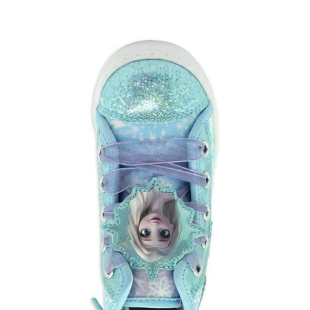 Disney Frozen Anna & Elsa Snowflake Queens High Top Sneaker (Toddler Girls)Blue,