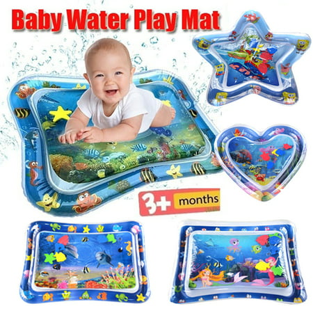 Tummy Time Mat Water Playmat, Early Developmental Toys for Babies, Inflatable Baby Infant Floor Play Mat for 3 Months and Up, Ocean