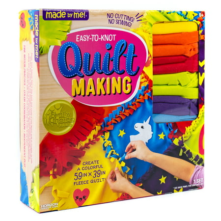 Made By Me Easy-to-Knot Quilt Making Kit, Colorful D.I.Y. Quilt, Art & Craft Kit for Boys & Girls, 6+, 1 Pack