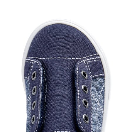 Wonder Nation Baby Boy Laceless Canvas Sneakers, Sizes 2-6Chambray,