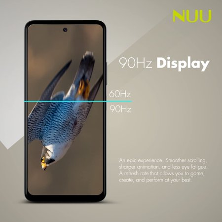 NUU B15 | 48 MP | Quad-Camera | Unlocked |T-Mobile | 128GB | 90Hz | 5000 mAh | 6.7" Full HD+ Display |Fingerprint | Android 11 | US Warranty | 18W Fast Charge | Black