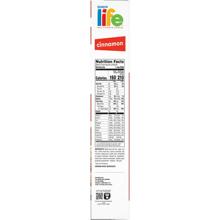 Quaker Life Multigrain Cereal Cinnamon, Family Size, 22.3 oz