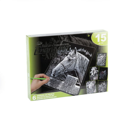 Royal & Langnickel Engraving Art Activity Set - Silver, Animals - 15pc