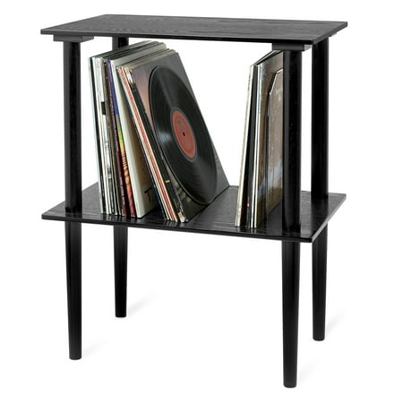 Victrola Wooden Vinyl Record Stand with Record HolderBlack,