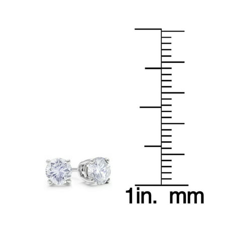 SuperJeweler 1/2 Carat Diamond Stud Earrings in 14 Karat White Gold Featured on Dr. Phil for Women, Teens and Girls!