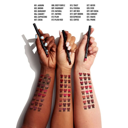 NYX Professional Makeup Slim Lip Pencil, Long-Lasting Creamy Lip Liner, CoffeeCoffee,