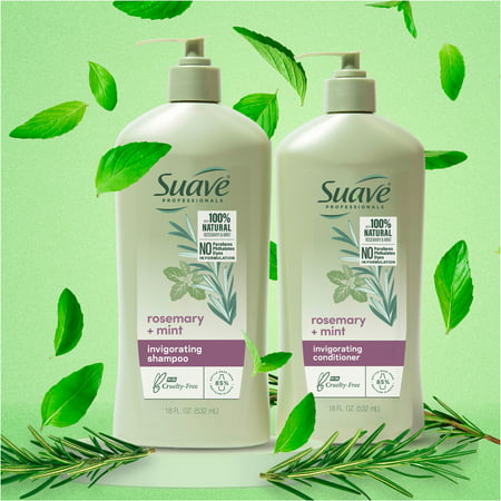 Suave Professionals Nourishing Invigorating Daily Shampoo & Conditioner with Rosemary and Mint, Full Size Set, 2 Piece