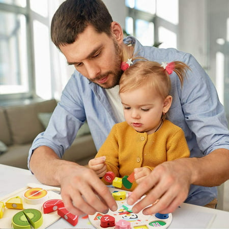 Homaful Wooden Shape Sorting Clock-Teaching Time Clock Shape Sorting Number Blocks, Early Learning Wooden Educational Toy for 1 2 3 Year Old Toddler Baby Kids(Multi-color)