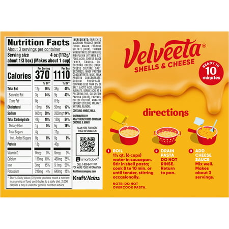 Velveeta Shells and Cheese Original Macaroni and Cheese Dinner, 12 oz Box