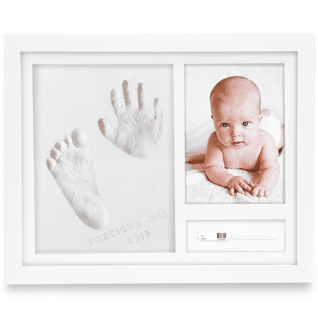 KeaBabies Personalized Baby Hand and Footprint Kit, for Newborn, Boy, Girl (Alpine White)Alpine White,
