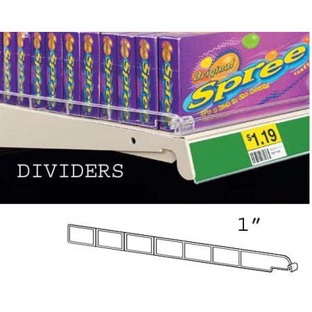 Universal Shelf Lip & Adjustable Depth Divider Kit, 10 Dividers Included for Each 48" L Adhesive Front Lip, 1 Lip, 10 1" H Dividers, 1 Lip, 10 Dividers