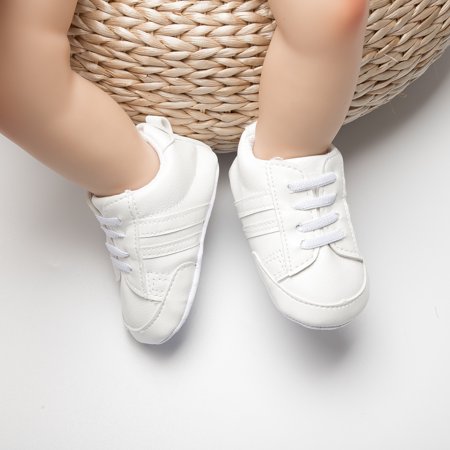 HsdsBebe Baby Girls Boys Shoes Infant Crib Sneakers for Newborn and First Walkers 0-18MA01White,