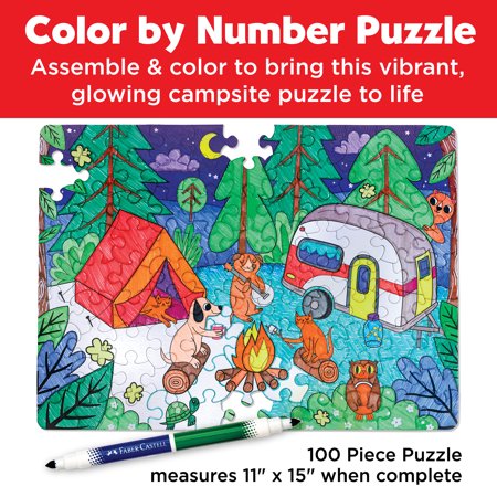 Faber-Castell Color by Number Camping, Child, Beginner Craft Activity for Boys and Girls