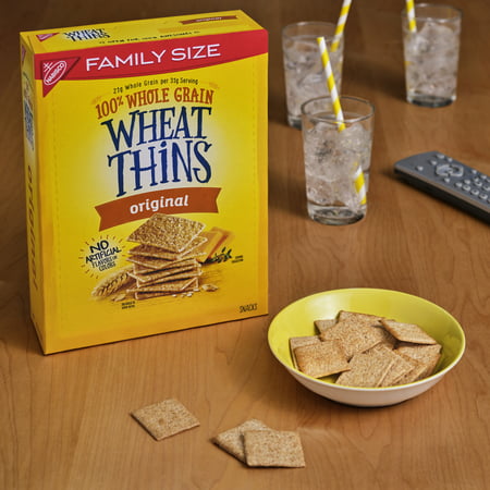 Wheat Thins Original Whole Grain Wheat Crackers, Family Size, 14 oz