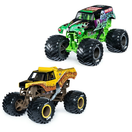 Monster Jam 1:24 Scale Die-cast 2-Pack, Grave Digger and Earth Shaker