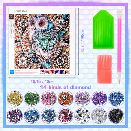 DIY Diamond Painting Kits for Kids Adults, 5D Diamond Painting Kits Full Drill Gift For Kids Women Friends Age 9 10 11 12 13, Paint by Numbers for Children Owl Gifts for 6-10 Years Old Girls Boysowl,
