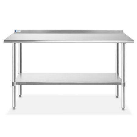 NSF Stainless Steel Commercial Kitchen Prep & Work Table with Backsplash - 60 in. x 24 in.