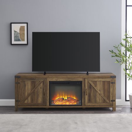 Manor Park Farmhouse Fireplace TV Stand for TVs up to 80?, Reclaimed Barnwood