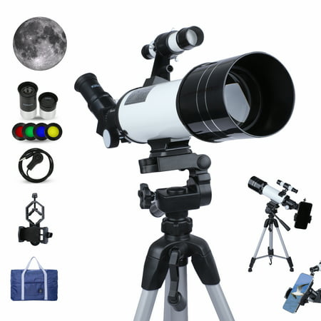 BNISE Telescope With Phone Adapter,70mm HD Aperture Refractor 400mm ,Space Telescop for Adults Kids,Telescopes for Astronomy Beginner With Carry Bag Tripod For Viewing Panets, Chirismas Gifts
