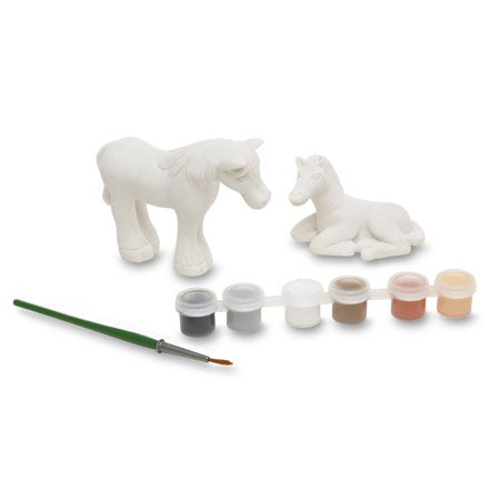 Melissa & Doug Created by Me! Horse Figurines Craft Kit (2 Resin Horses, 6 Paints, Paintbrush)