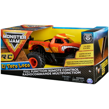 Monster Jam, Official El Toro Loco Remote Control Monster Truck, 1:24 Scale, 2.4 GHz, for Ages 4 and up