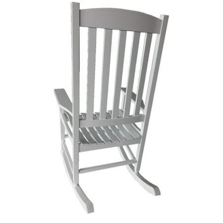 Mainstays Outdoor Wood Porch Rocking Chair, White Color, Weather Resistant Finish, White