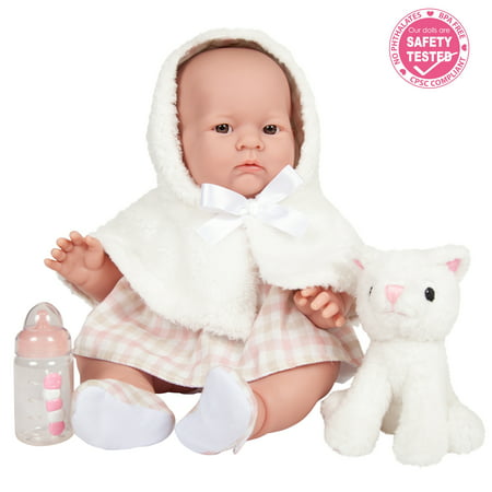 Jc Toys Lily - All-Vinyl-Anatomically Correct Real Girl 18 inch Baby Doll In White Coat Set And Deluxe Accessories, Designed By Berenguer.