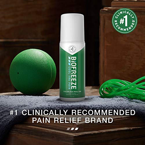 Biofreeze Pain Relief Roll-On, 3 oz. Colorless Roll-On, Fast Acting, Long Lasting, & Powerful Topical Pain Reliever, Pack of 2 (Packaging May Vary)