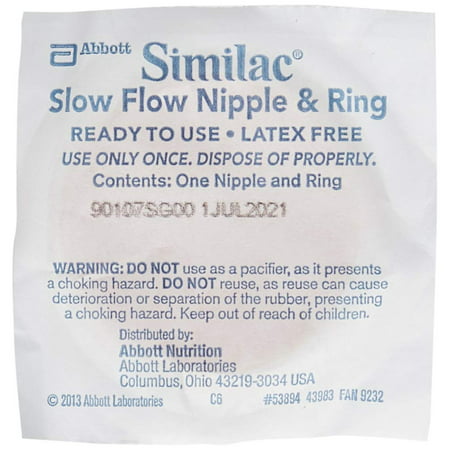 Similac Slow Flow Ready to Use Disposable Nipples and Rings Set of 25