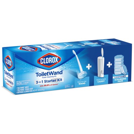 Clorox Disposable Toilet Cleaning System - 2 ToiletWands, 2 Storage Caddies and 12 Refill Heads