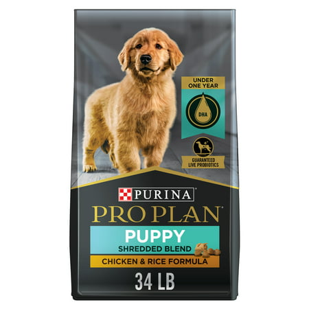 Purina Pro Plan High Protein Puppy Food Shredded Blend Chicken & Rice Formula, 34 lb. Bag, 34 lbs
