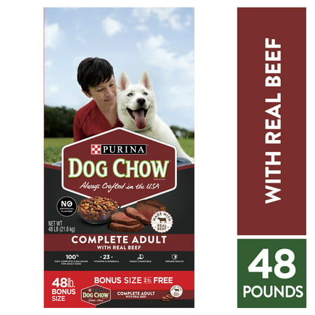 Dog Chow Beef Flavor Dry Dog Food for Adult, 48 lb. Bag, 48 lbs