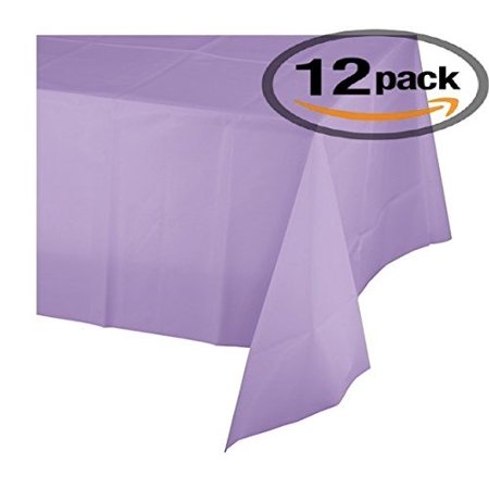 Mountclear 12-Pack Disposable Plastic Tablecloths - 54 x 108 Inch size Table cover (Lavender), Purple