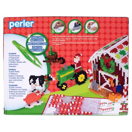 Perler Gingerbread Barn Fused Bead Kit, Ages 6 and up, 10006 Pieces