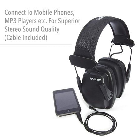 Howard Leight by Honeywell Sync Stereo MP3 Earmuff (1030110), Black