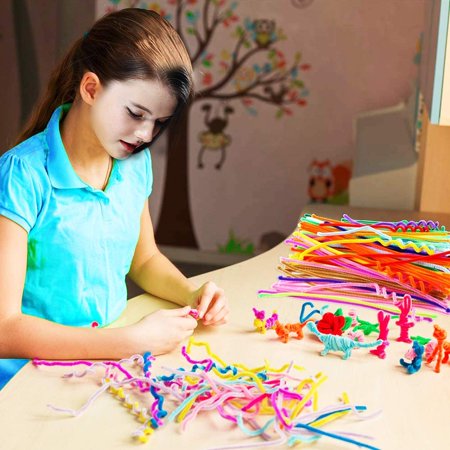 SSAWCasa 1000 Pcs Pipe Cleaners Crafts for Kids DIY Arts,Women Home/Office Decorations, 6mm x 12inch, 30 Assorted Rainbow Colors, Colors Random