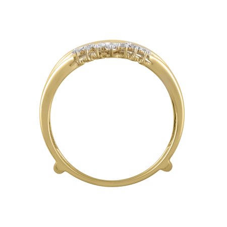 1/10 Carat T.W. (I2 clarity, H-I color) Brilliance Fine Jewelry Diamond Enhancer Ring in 10kt Yellow Gold, Size 7Yellow,