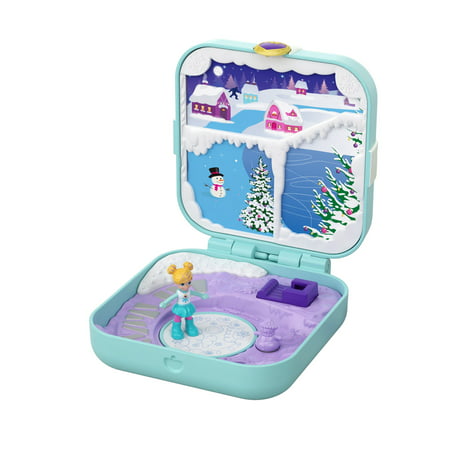 Polly Pocket Frosty Fairytale Compact Playset with Surprise RevealsMulticolor,