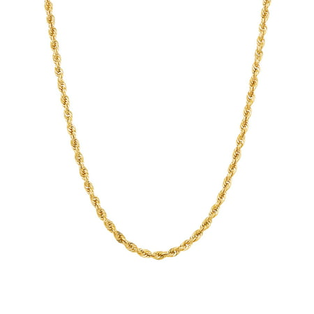 Brilliance Fine Jewelry 10K Yellow Gold Hollow 2.80MM-2.9MM Rope Chain, 18"