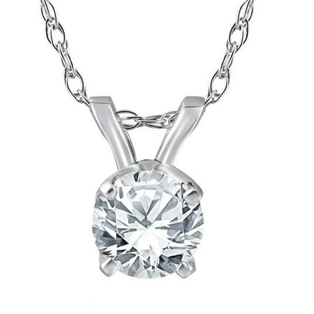 1/2ct Solitaire Round Diamond White Gold New Pendant Womens NecklaceRound,