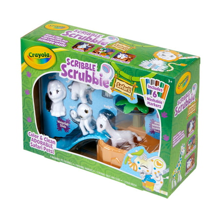 Crayola Scribble Scrubbie Safari Tub Coloring Set, Beginner Unisex Child, 12 Pieces
