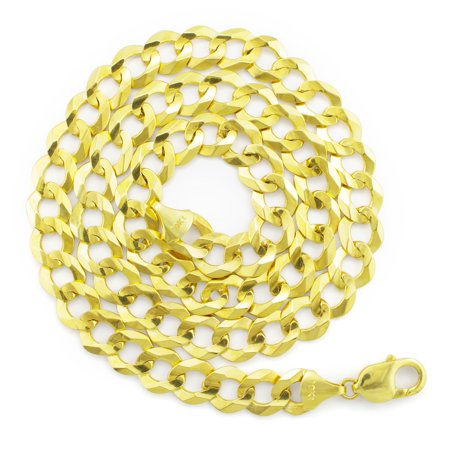 Nuragold 10k Yellow Gold 11.5mm Solid Cuban Curb Link Chain Bracelet, Mens Jewelry Lobster Clasp 8" 8.5" 9"