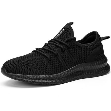 Tvtaop Men Shoes Slip on Sneakers Casual Walking Shoes Breathable Mesh Sport Athletic Shoes Lightweight, Black, 11