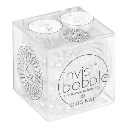 Invisibobble The Traceless Hair Ring Original, Crystal Clear, 3pkClear,